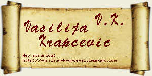 Vasilija Krapčević vizit kartica